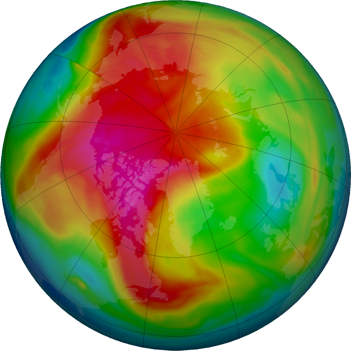Arctic ozone map for 27 February 2023